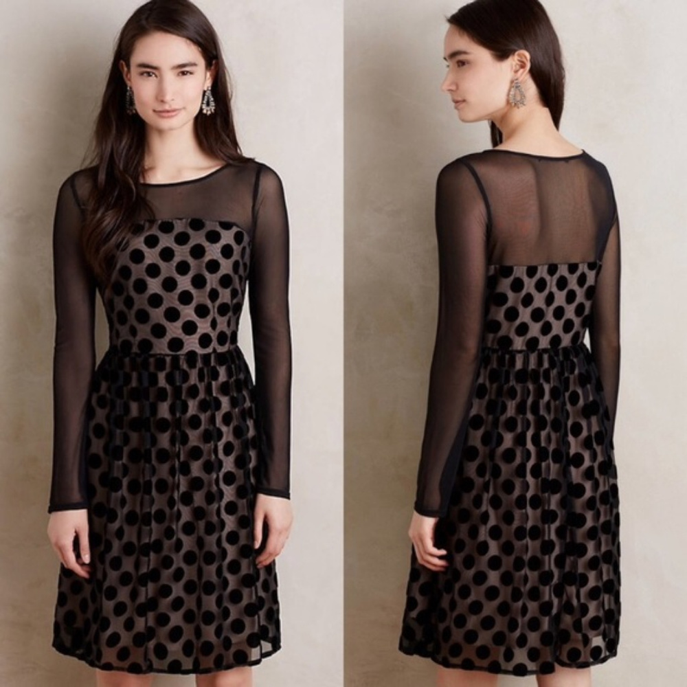 ANTHROPOLOGIE Sunday in Brooklyn Dottie Dress 10P